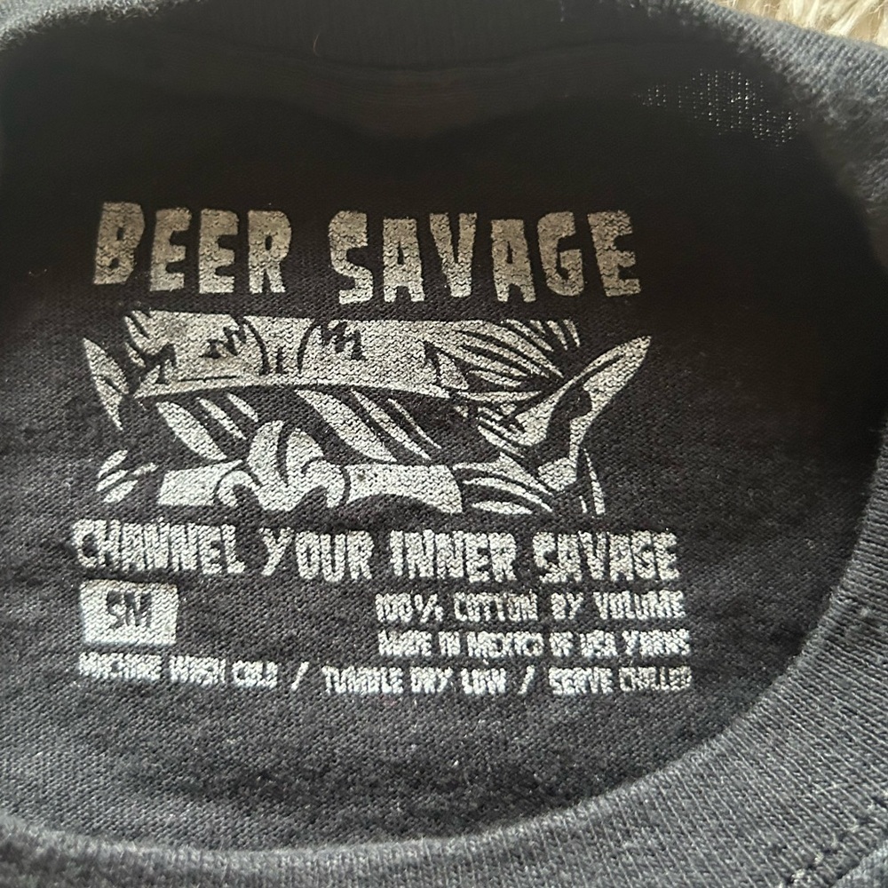 Beer Savage T-Shirt S-M Men’s - Picture 5 of 5